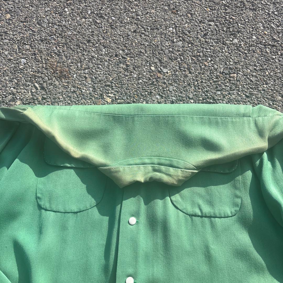 トップス 50s Rayon Gabardine Open Collar Shirt