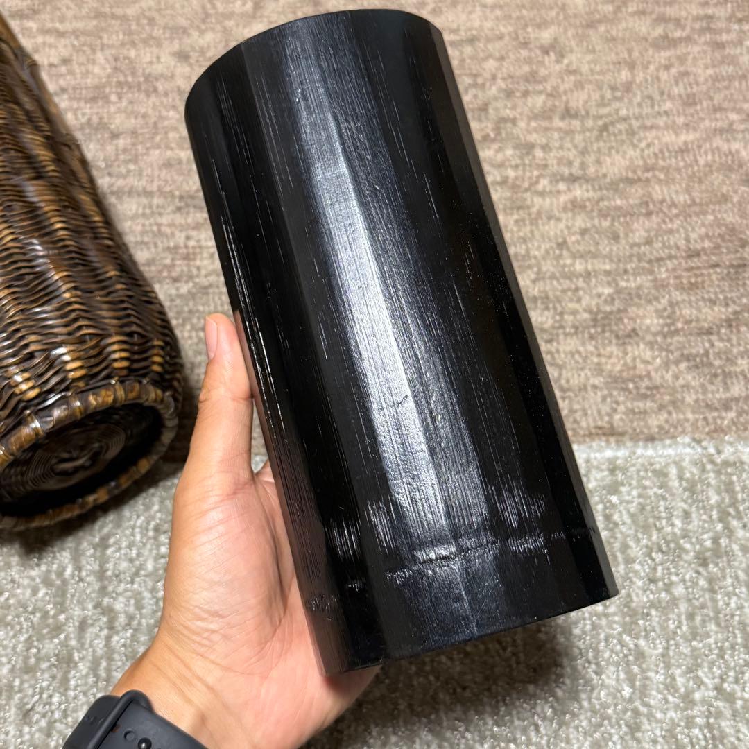 職人手作り 竹 花入 籠 竹職人 毛利健一 （号 有彩）作 竹編み竹工芸 花器