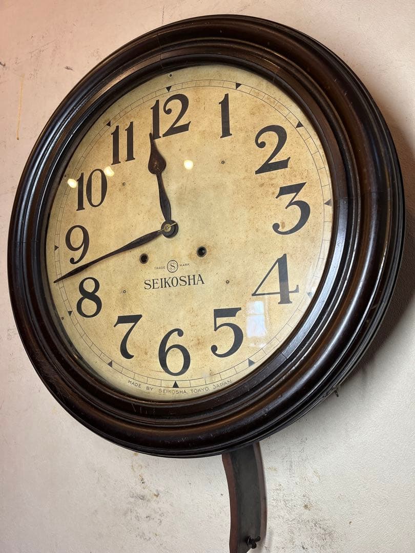 精工舎　50センチ丸　柱時計　古時計　振り子　ゼンマイ　ボンボン　レトロ　雑貨