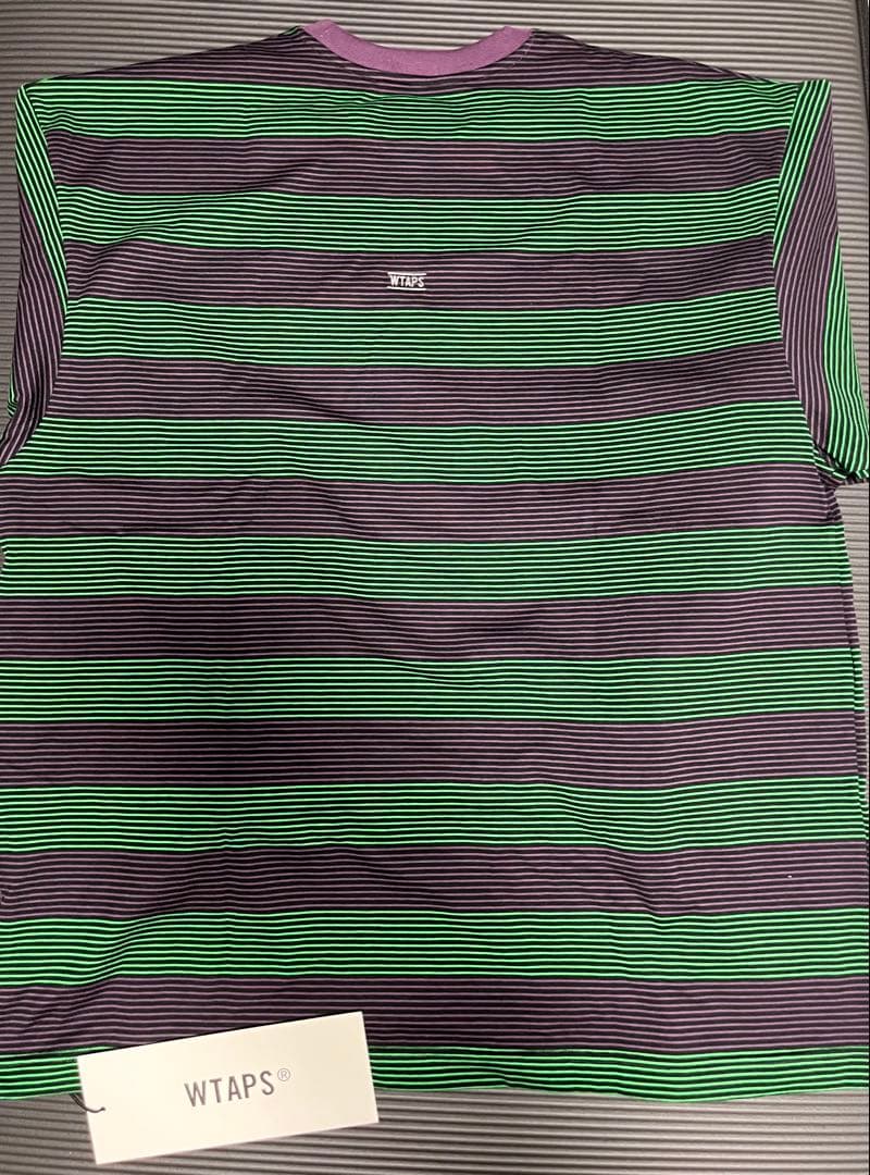 WTAPS ストライプ長袖カットソー　緑　紫　L 新品未使用