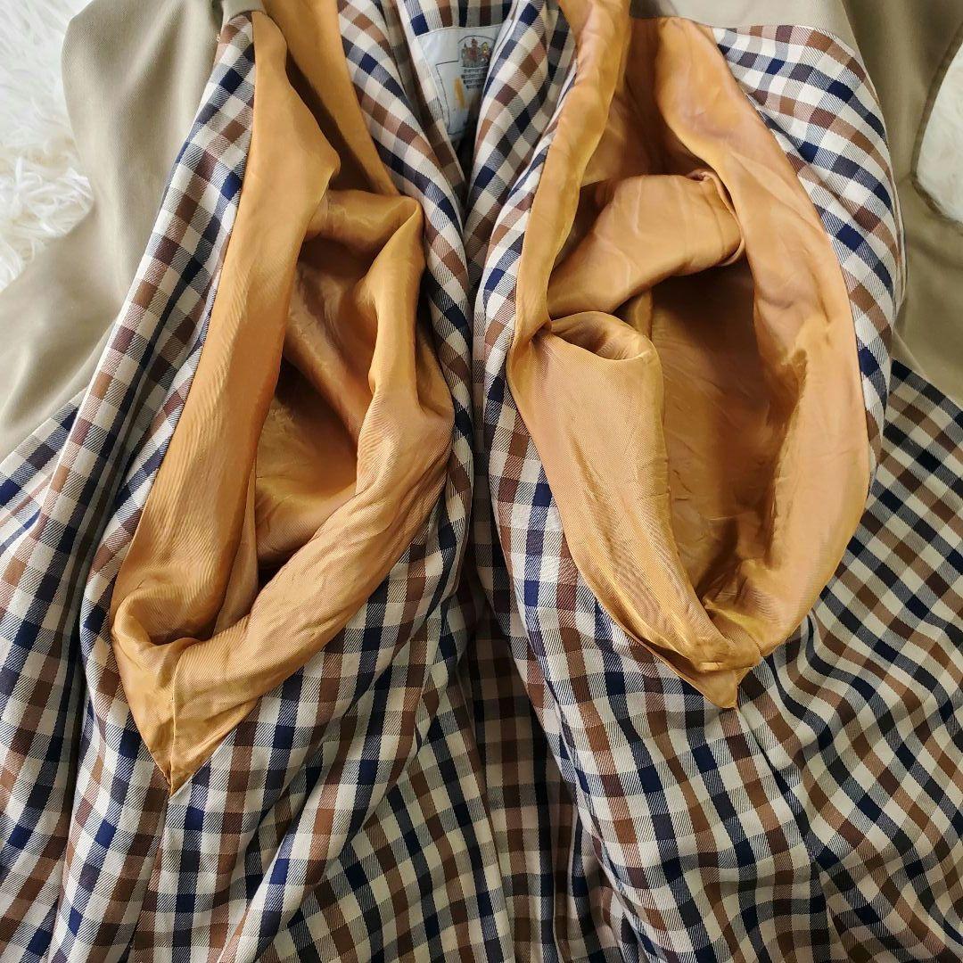 【名作】アクアスキュータム トレンチコート クラブチェック レディース M