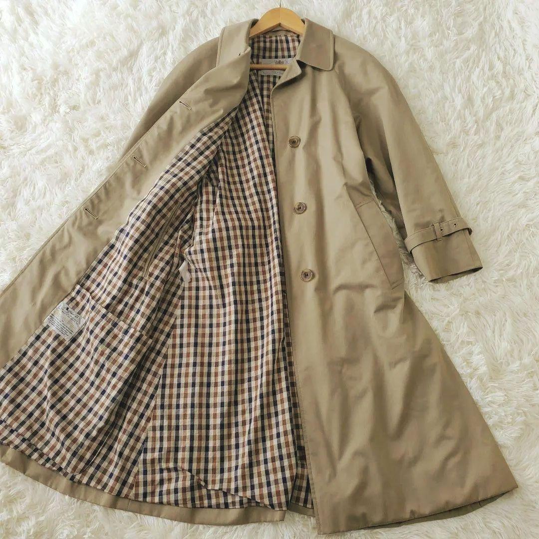【名作】アクアスキュータム トレンチコート クラブチェック レディース M