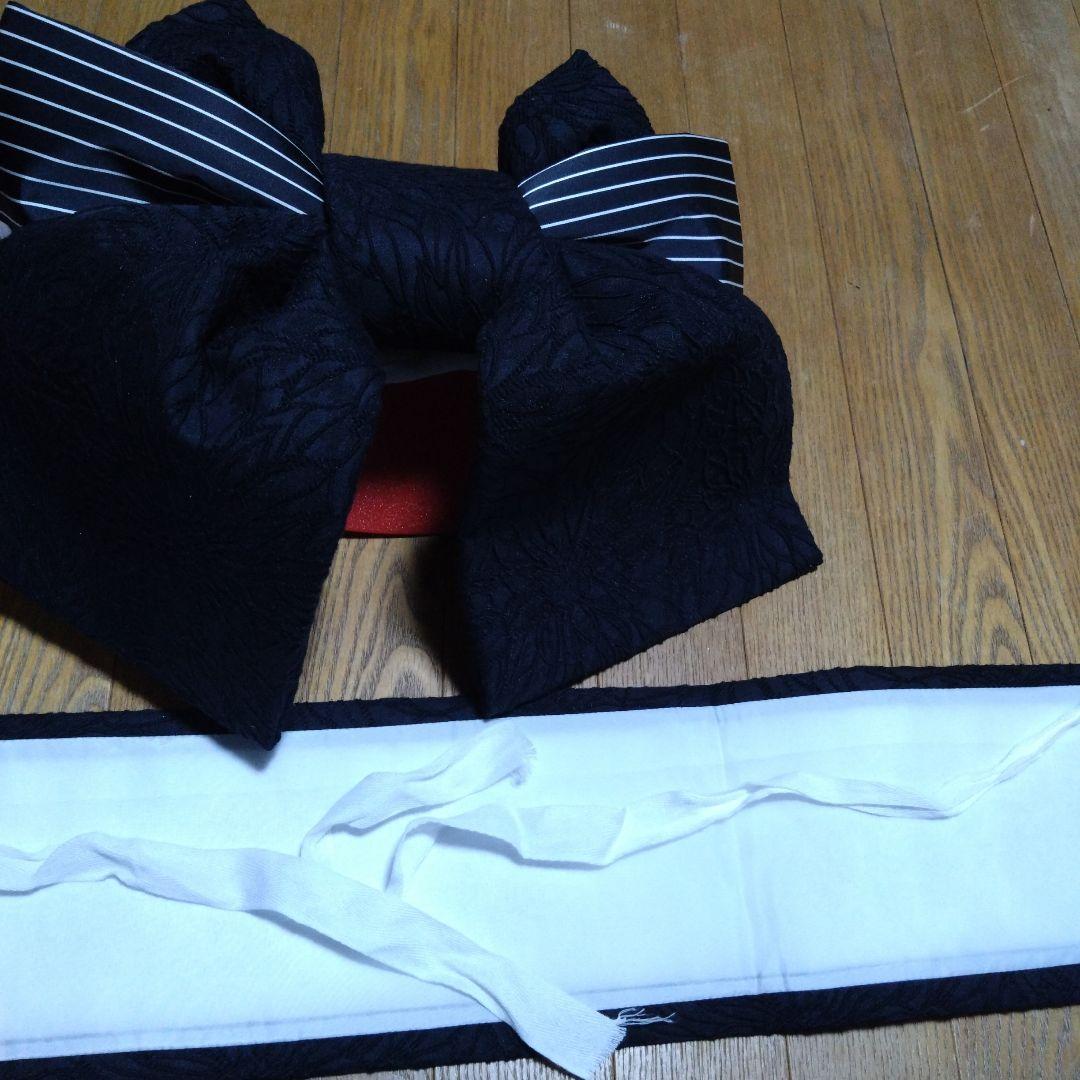 美品★七歳★モダン★黒レース作り帯