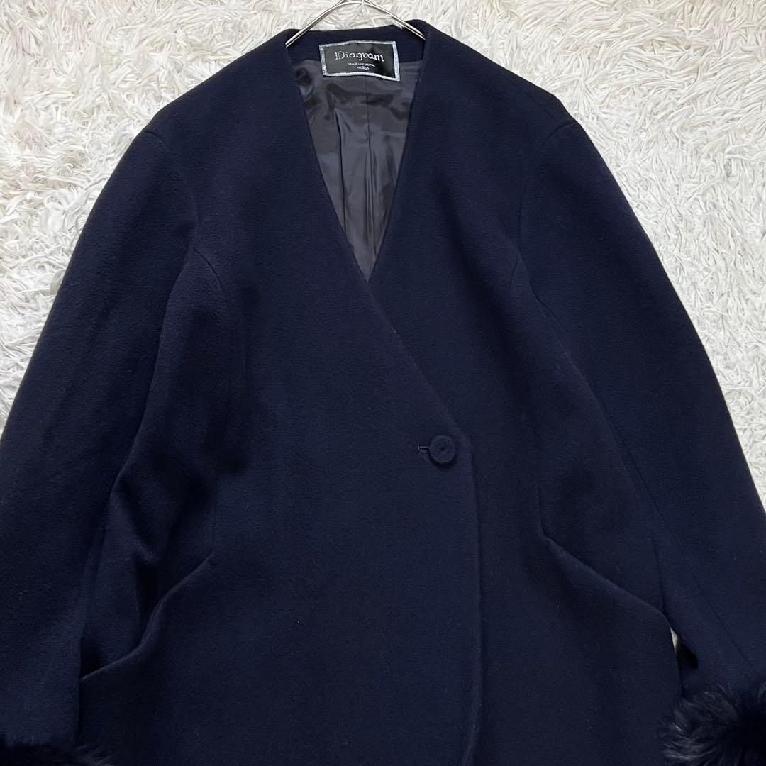 グレースコンチネンタル フォックスファー 2way ノーカラー リバーコート