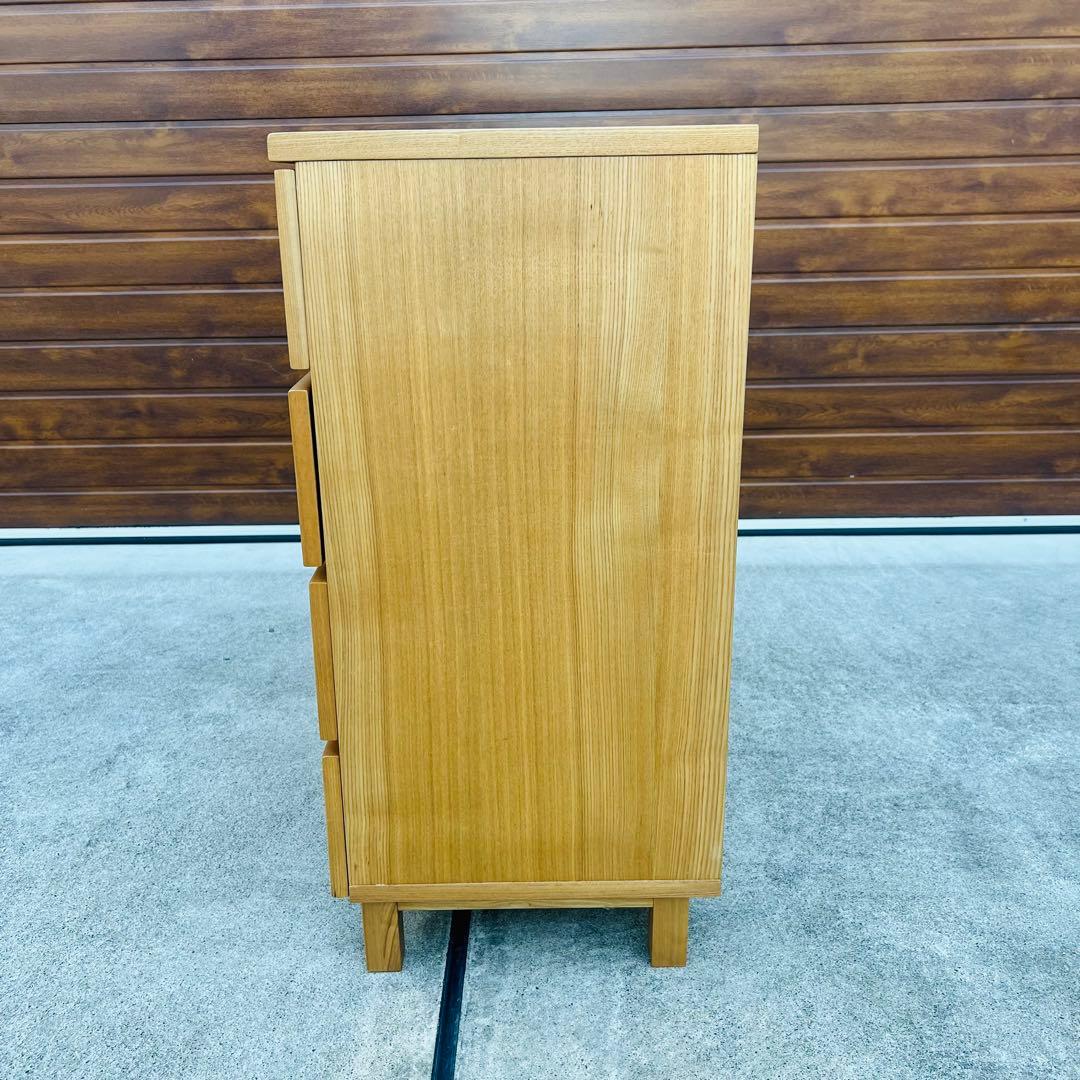 廃盤 無印 チェスト オーク 4段 足付き タンス