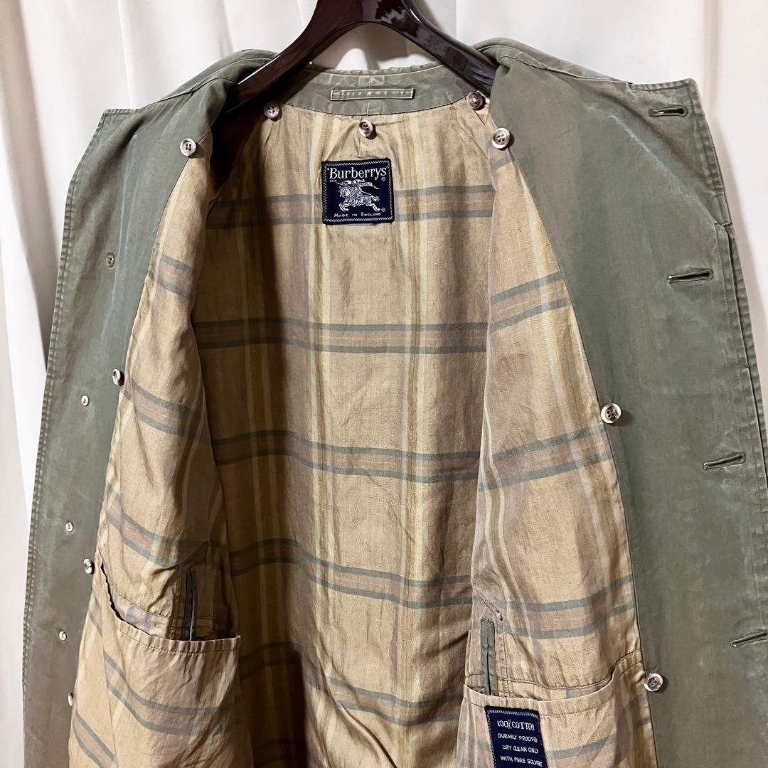 バーバリー 玉虫色 一枚袖 ステンカラーコート ライナー C100