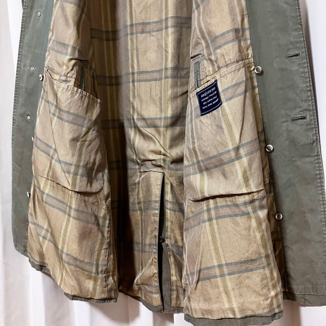 バーバリー 玉虫色 一枚袖 ステンカラーコート ライナー C100