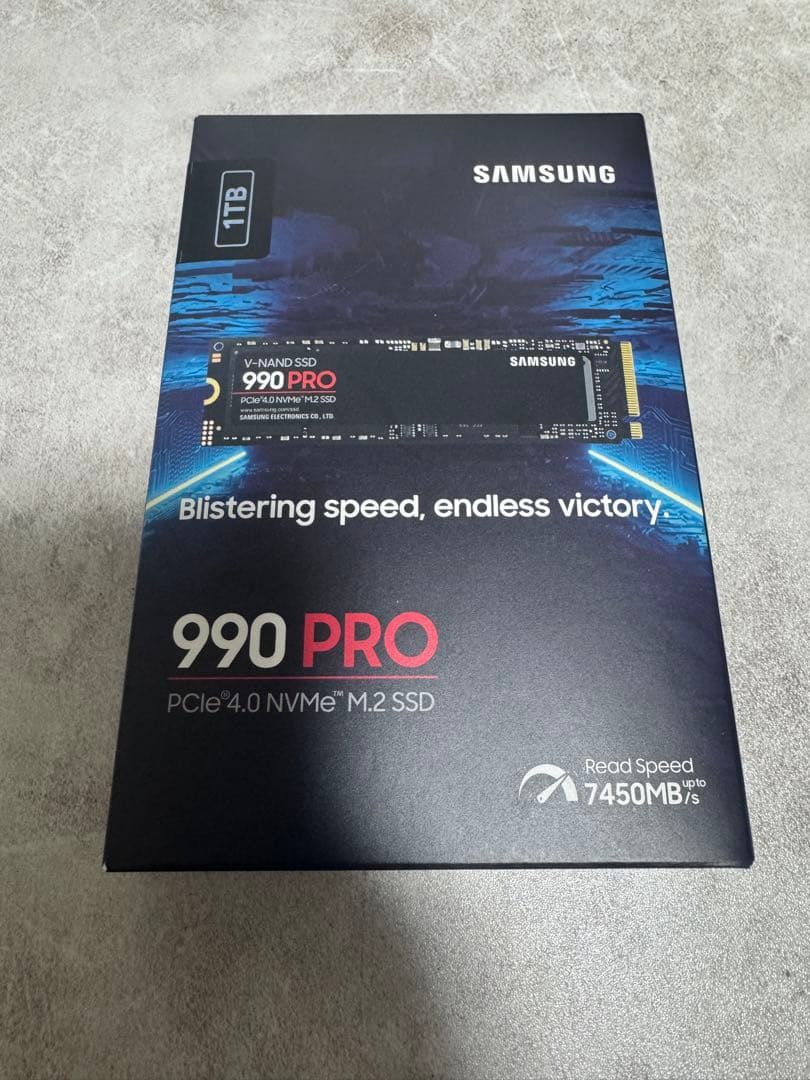 M.2SSD Samsung 990PRO 1TB最大転送速度 7,450MB