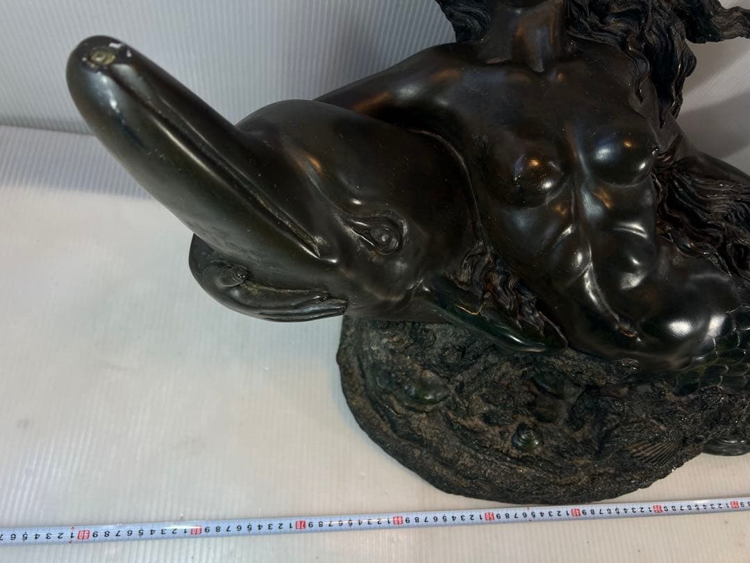 ヴィンテージ マーメイド コーヒーテーブル ガラストップ ブロンズ1980 年代