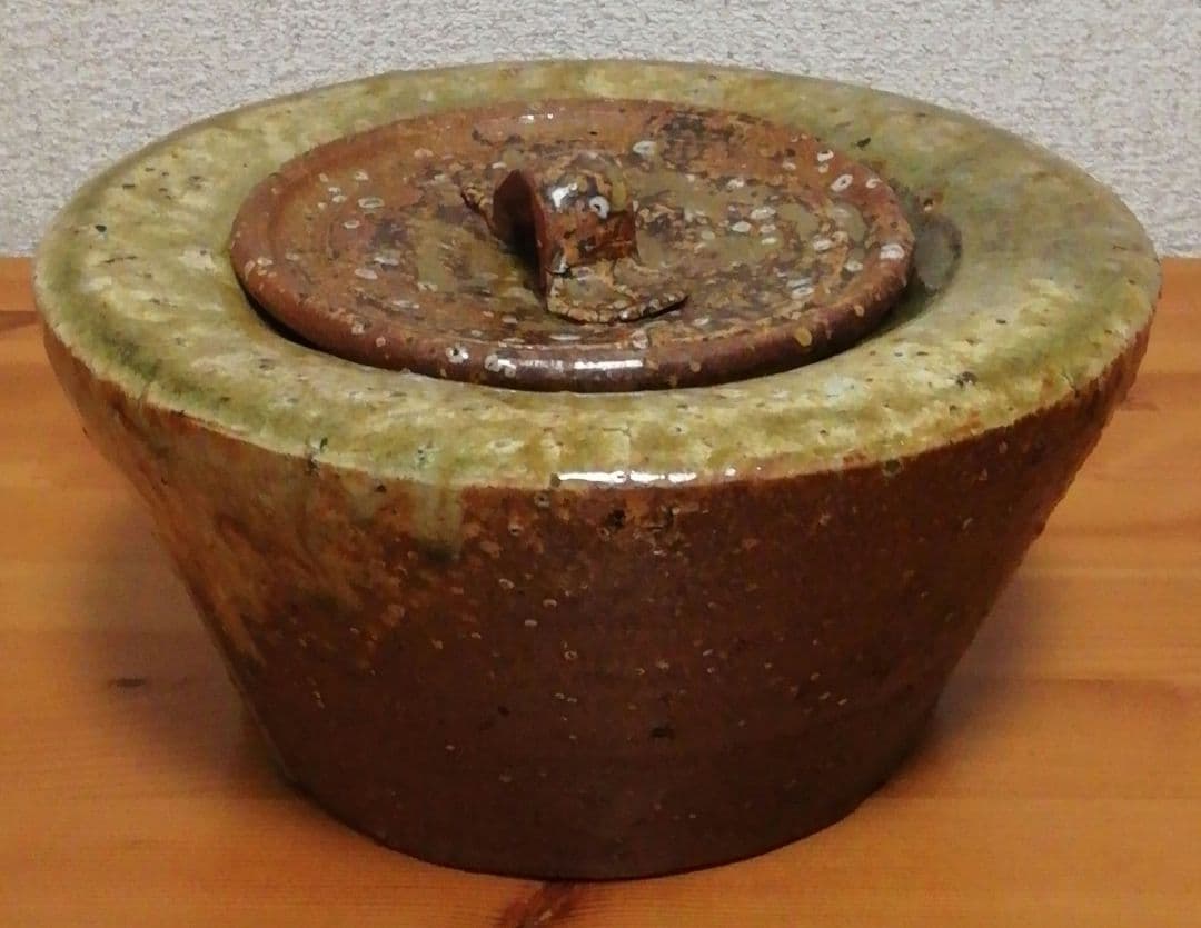 淡々斎書付　祥豊作　信楽焼　水指　共箱　茶道具