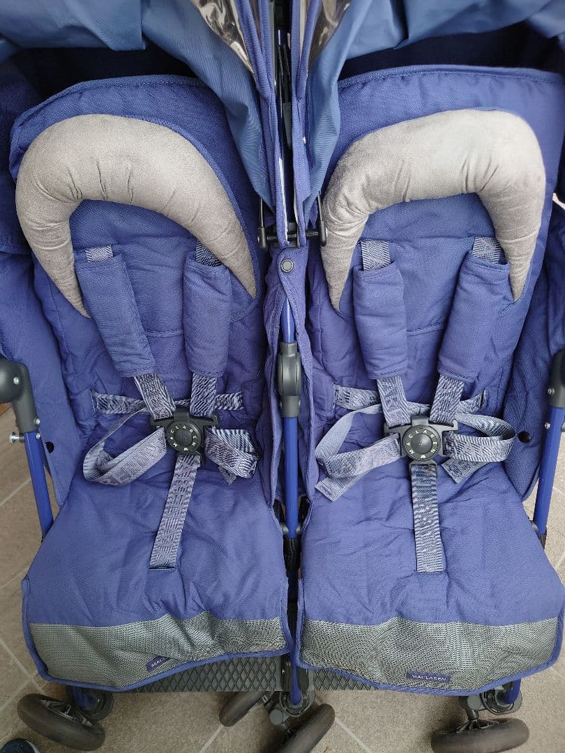 【Ｓ】マクラーレン双子ベビーカー(フットマフ、レインカバー付)
