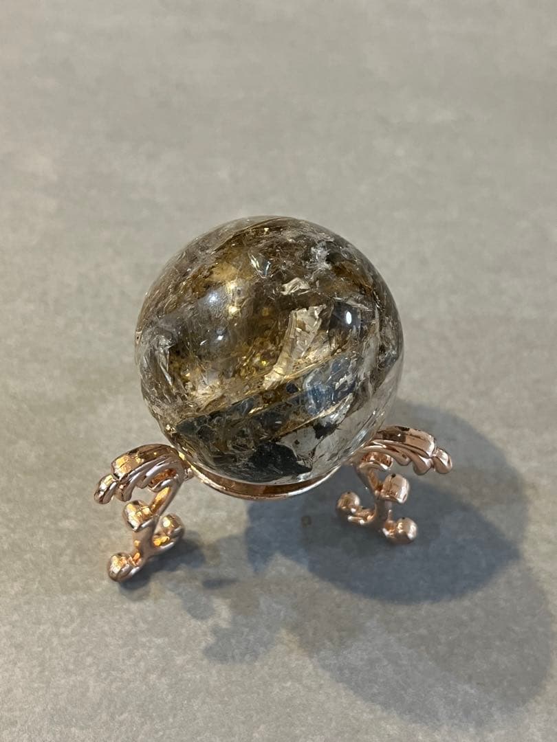 エレスチャルクォーツ　骸骨水晶　スフィア　3.7cm