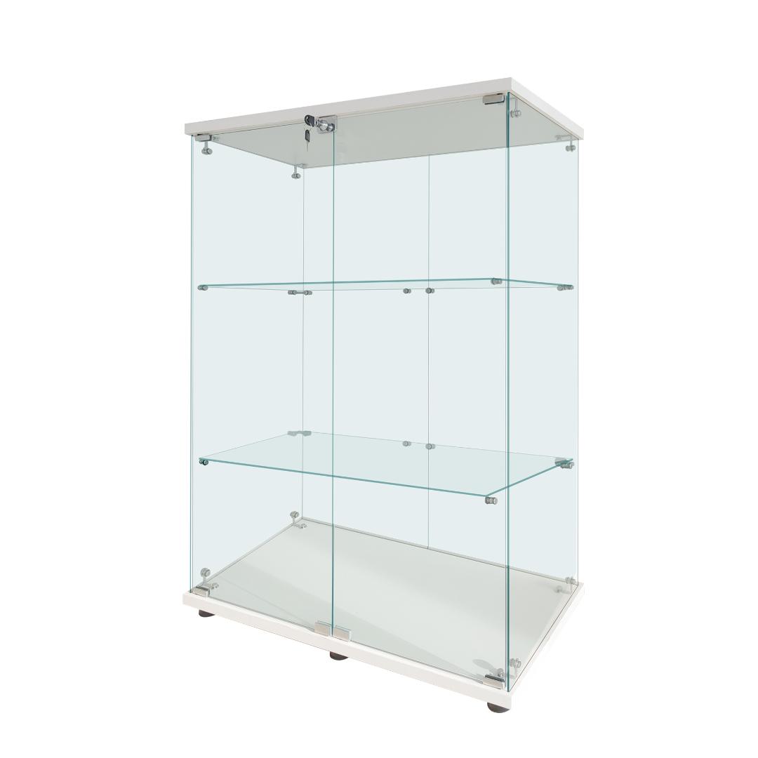 【新品未使用】ガラスコレクションケース｜3段ワイドホワイトショーケース