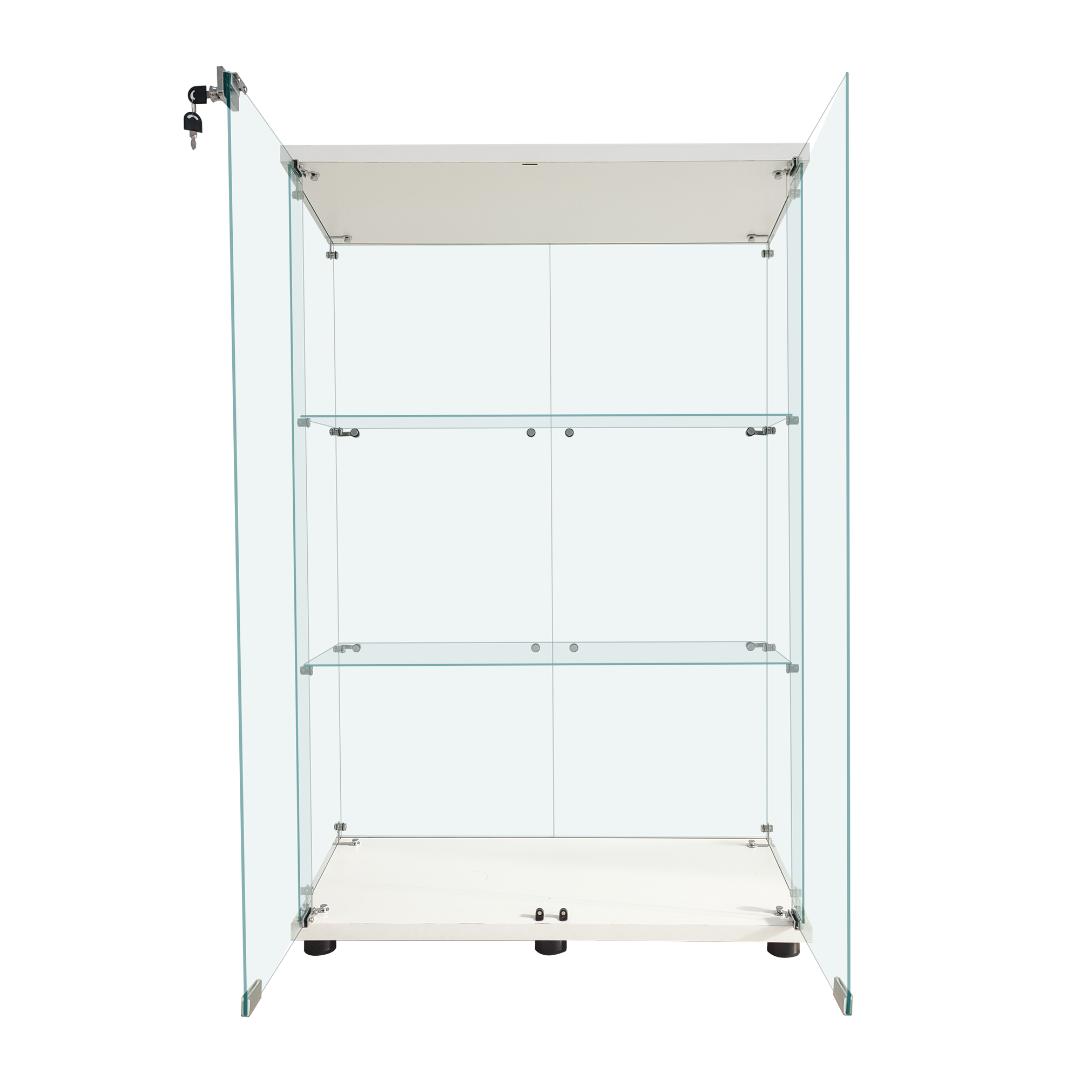 【新品未使用】ガラスコレクションケース｜3段ワイドホワイトショーケース