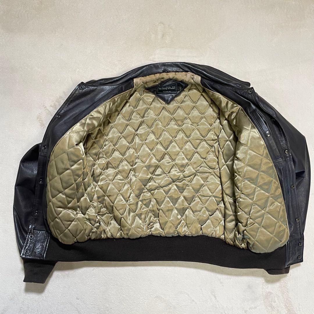 【美品】vintage VAN JAC 本革 レザージャケット アーチロゴ　刺繍