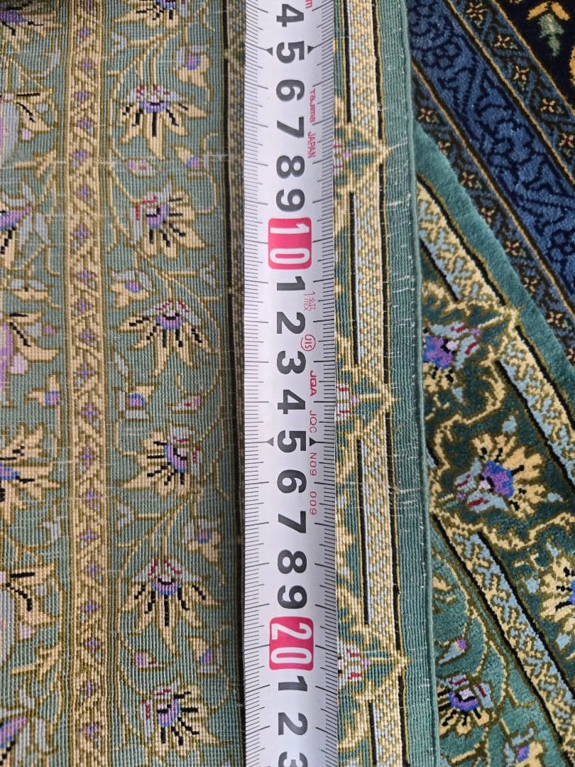 ペルシャ絨毯有名なマスミ工房ライナー綺麗ないる本物保証100×35cm