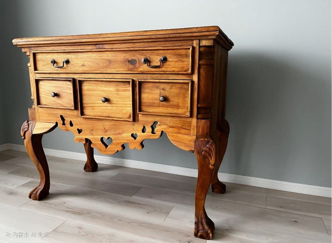 ヴィンテージ風 コンソール 猫脚 チーク 東京池袋