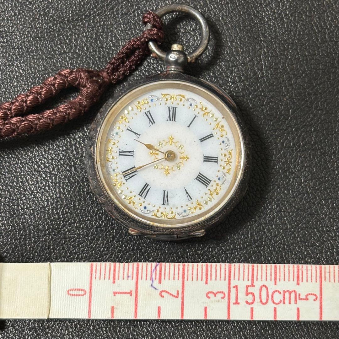 葵*葉様 懐中時計 0.935 シルバー 鍵巻き式 アンティーク レトロ