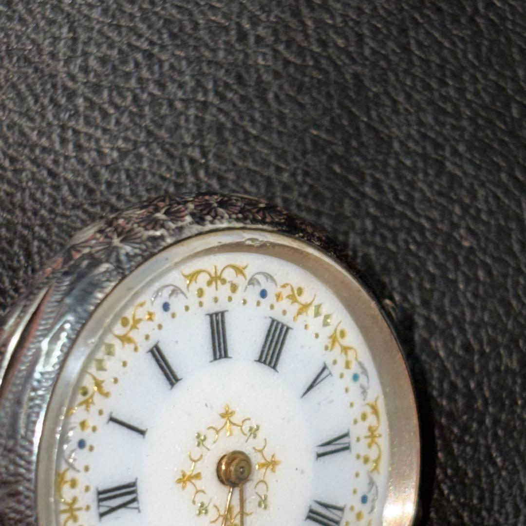 葵*葉様 懐中時計 0.935 シルバー 鍵巻き式 アンティーク レトロ