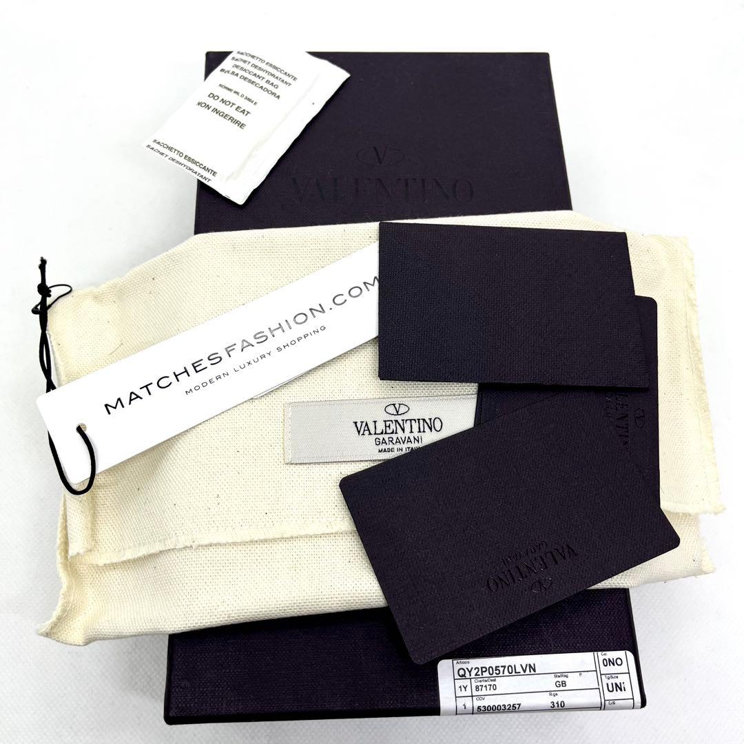 付属品完備/現行✨ヴァレンティノ 長財布 ラウンドファスナー ブラック レザー