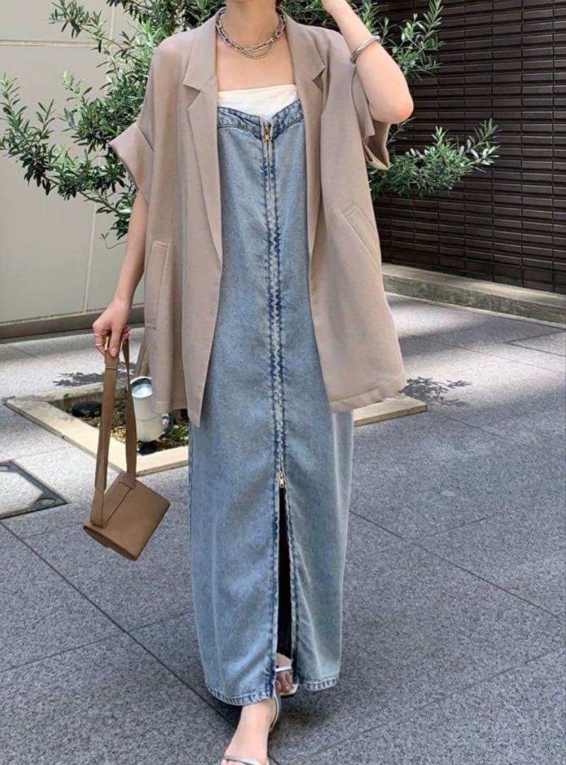 大人気 新品 DouDou リヨセルデニムジャンスカ オーバーオール