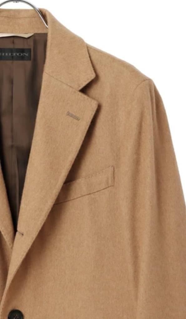 ヒルトン 洋服の青山 キャメル素材 チェスターコート サイズS 新品 ベージュ