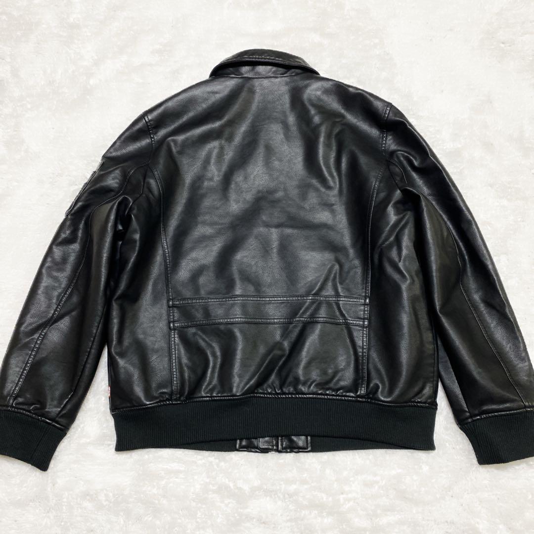 新品 リーバイス A-2 フライトジャケット フェイクレザー Lサイズ 黒