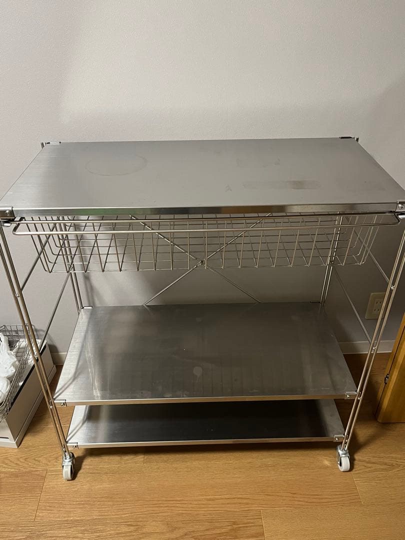 【値下不可】無印良品　ステンレスユニットシェルフ　キッチンワゴン　キッチンラック