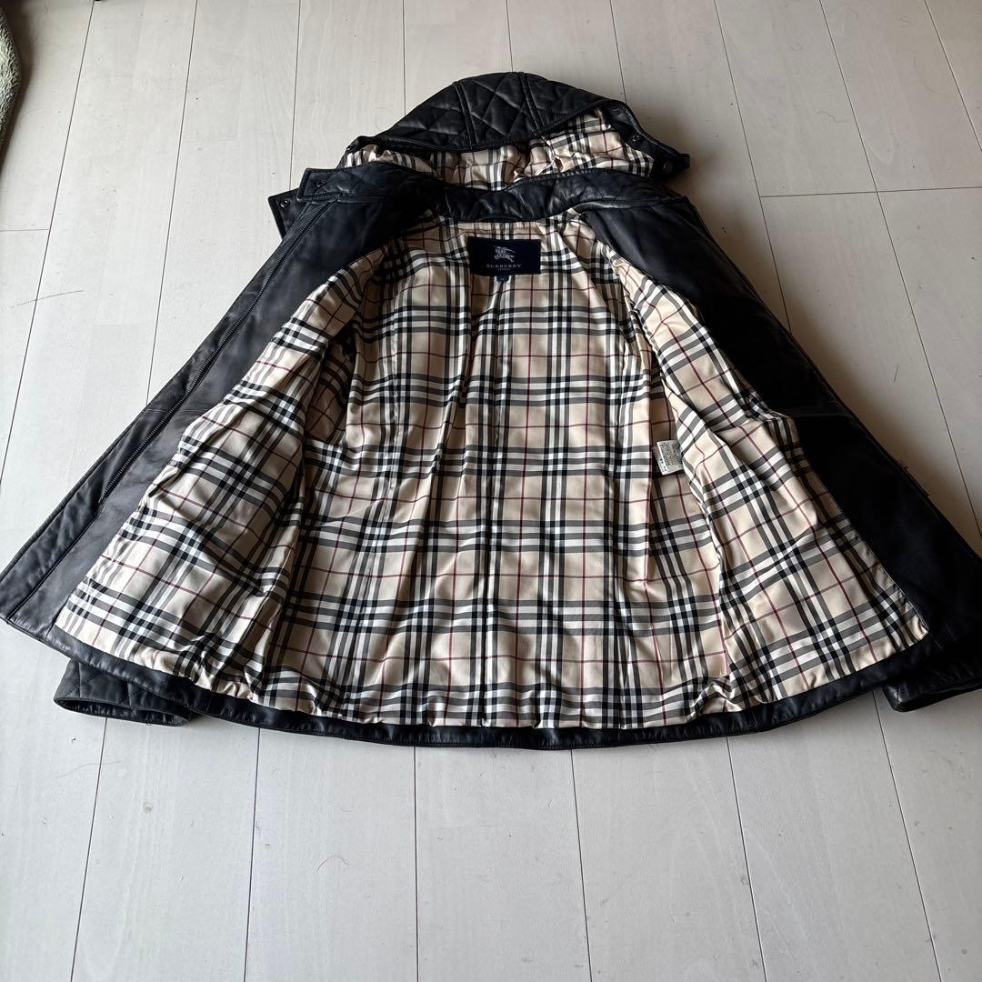 バーバリー　レザーダッフルコート