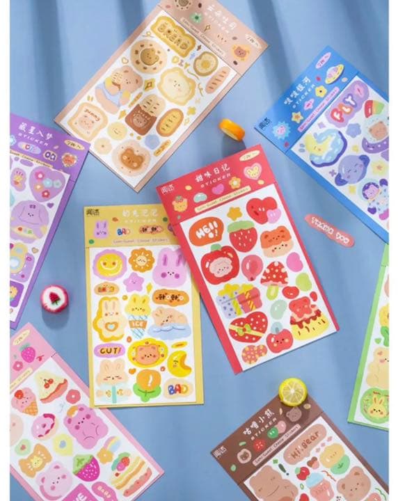 W1270.第二弾☆カラフルアニマル ステッカー 8種セット