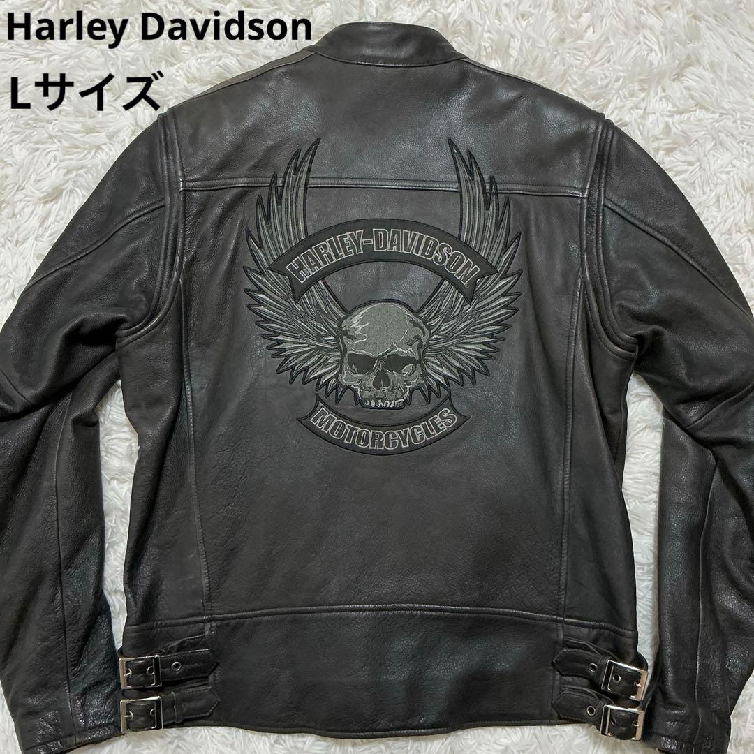 ハーレーダビットソン シングルライダース リアルレザージャケット ブラック L