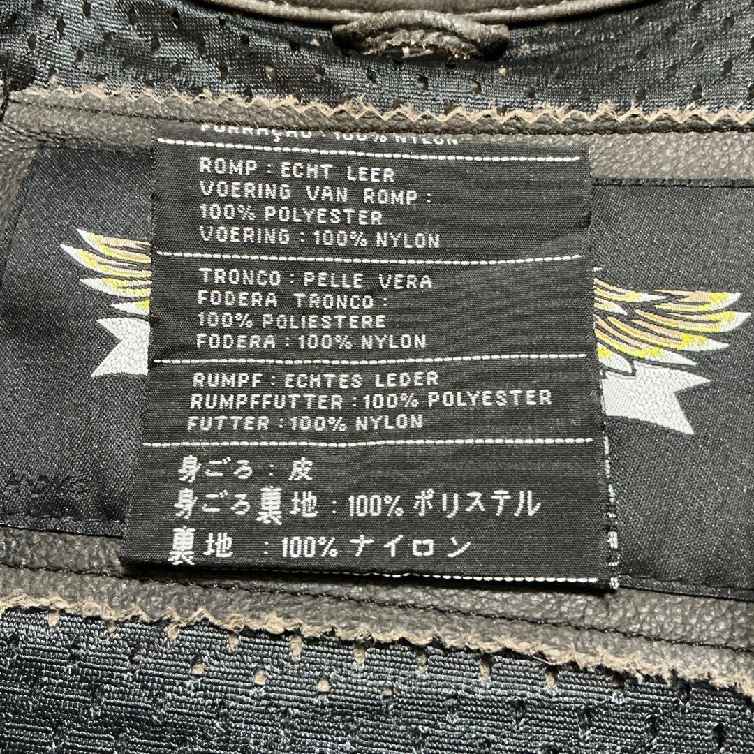 ハーレーダビットソン シングルライダース リアルレザージャケット ブラック L