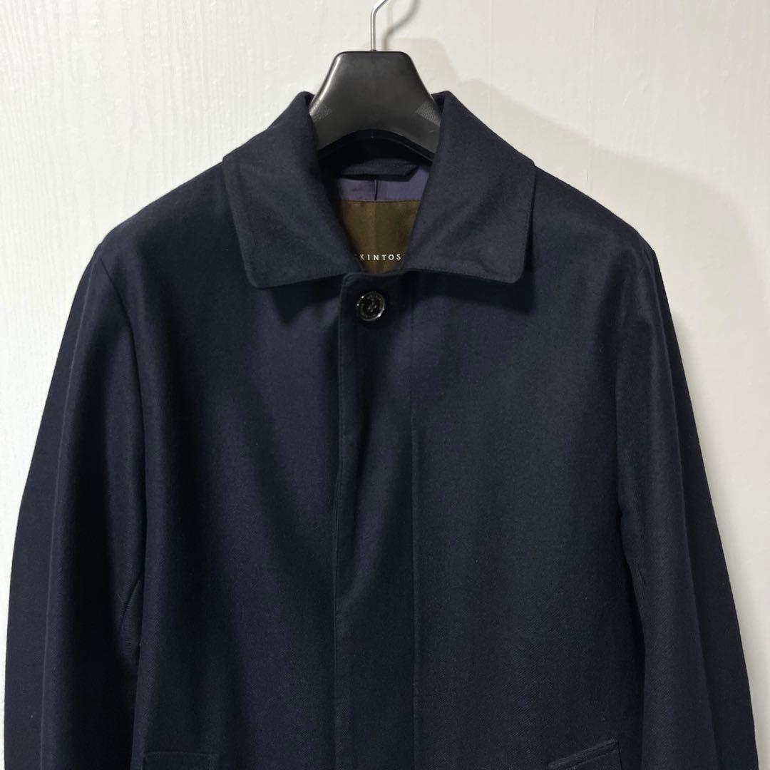 美品 マッキントッシュ スコットランド製 ウール ステンカラーコート 36