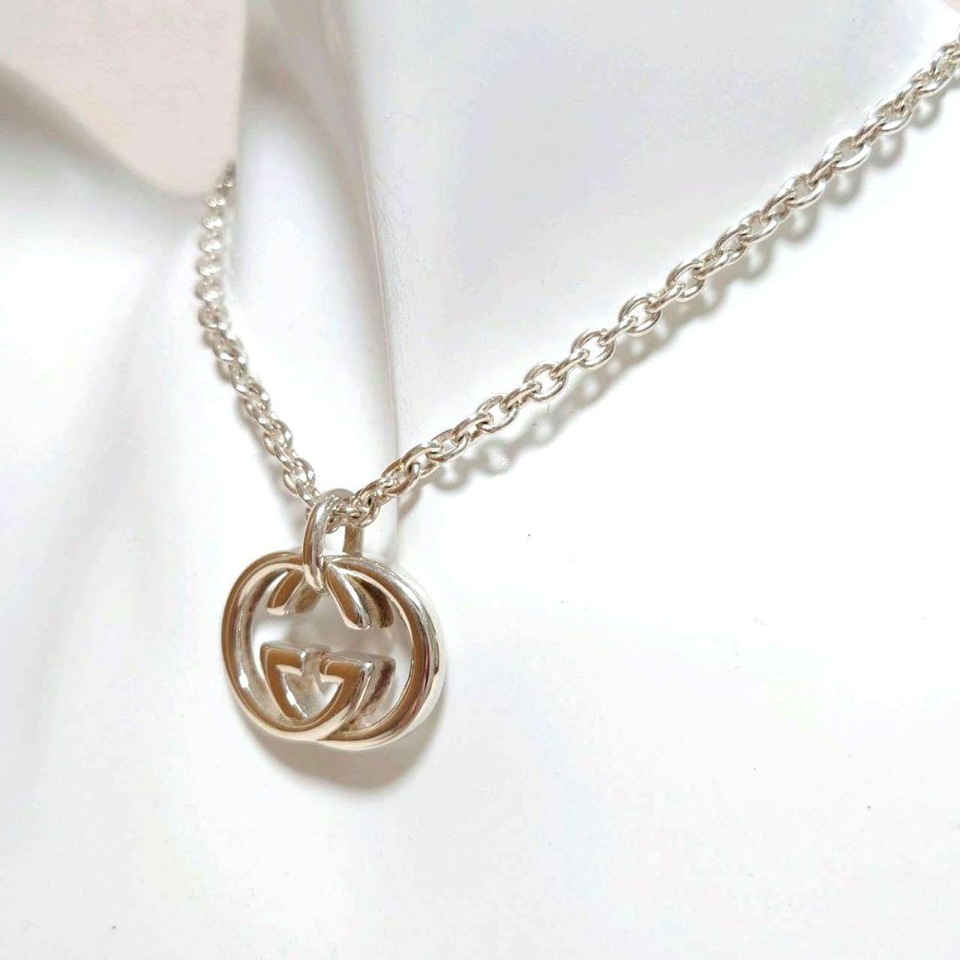 【美品】正規品　グッチ　インターロッキング　シルバーチェーンネックレス　メンズ