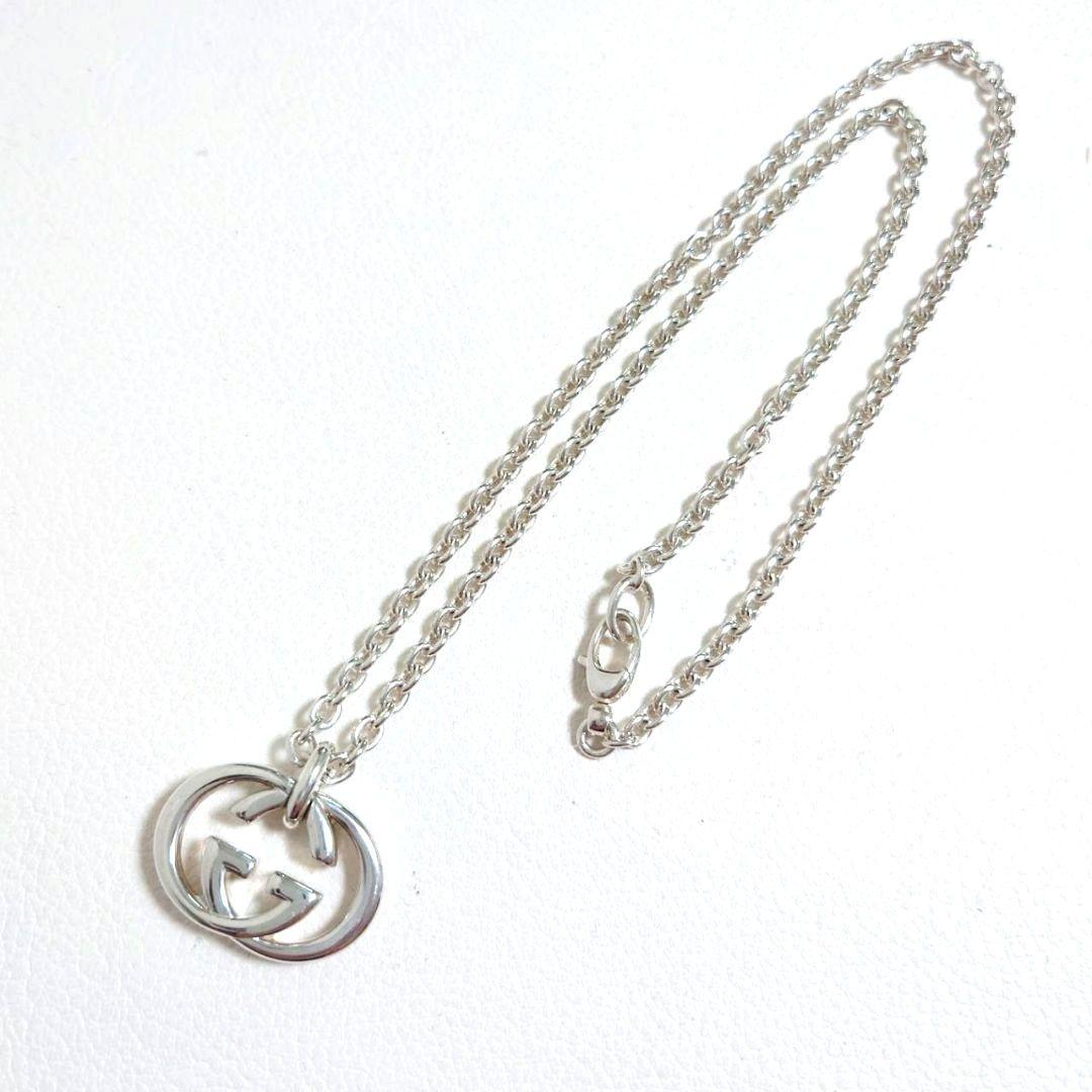 【美品】正規品　グッチ　インターロッキング　シルバーチェーンネックレス　メンズ