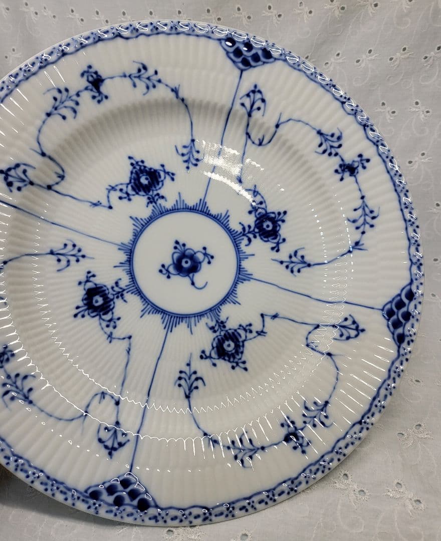 未使用✨ロイヤルコペンハーゲン ブルーフルーテッド ハーフレース プレート 大皿