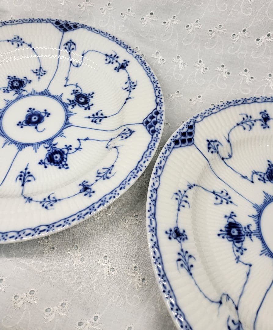 未使用✨ロイヤルコペンハーゲン ブルーフルーテッド ハーフレース プレート 大皿