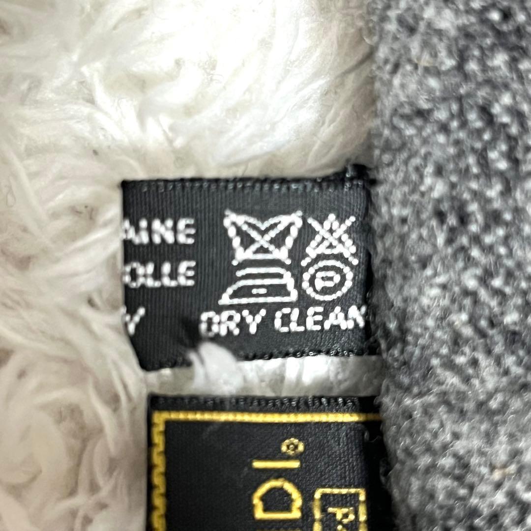 FENDI フェンディ マフラー フリンジ ズッカ柄 ズッキーノ ウール グレー