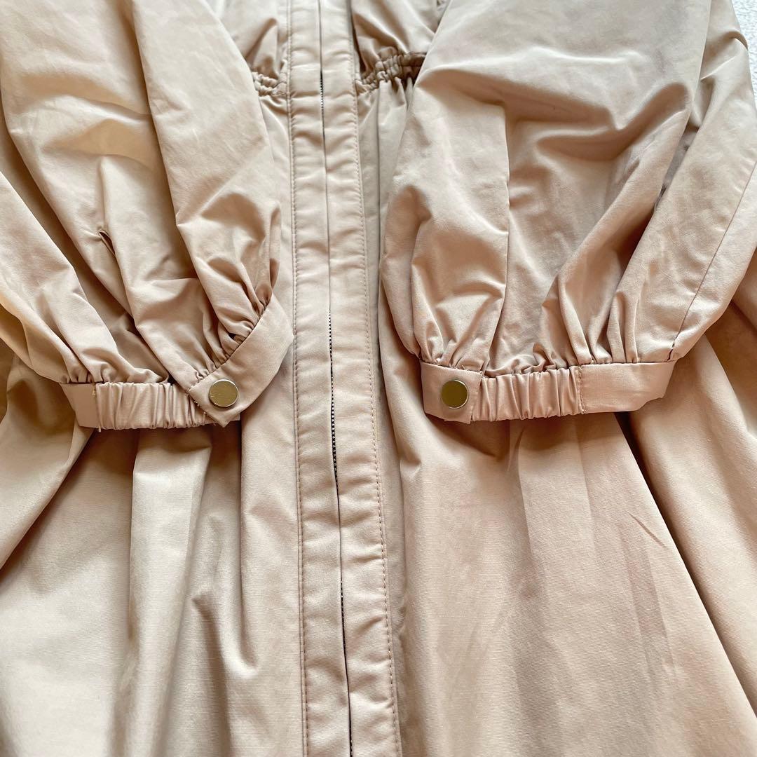 Ballsey ライトタフタ ジップアップロングコート　ライトベージュ　38