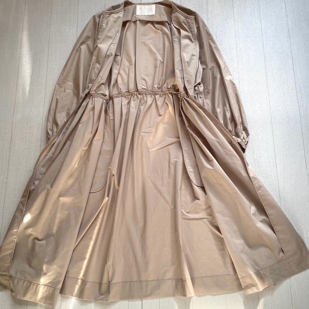 Ballsey ライトタフタ ジップアップロングコート　ライトベージュ　38