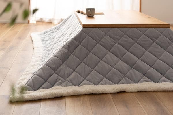 おしゃれ ふかふか かわいい 暖かい 長方形 こたつ布団 ライトグレー