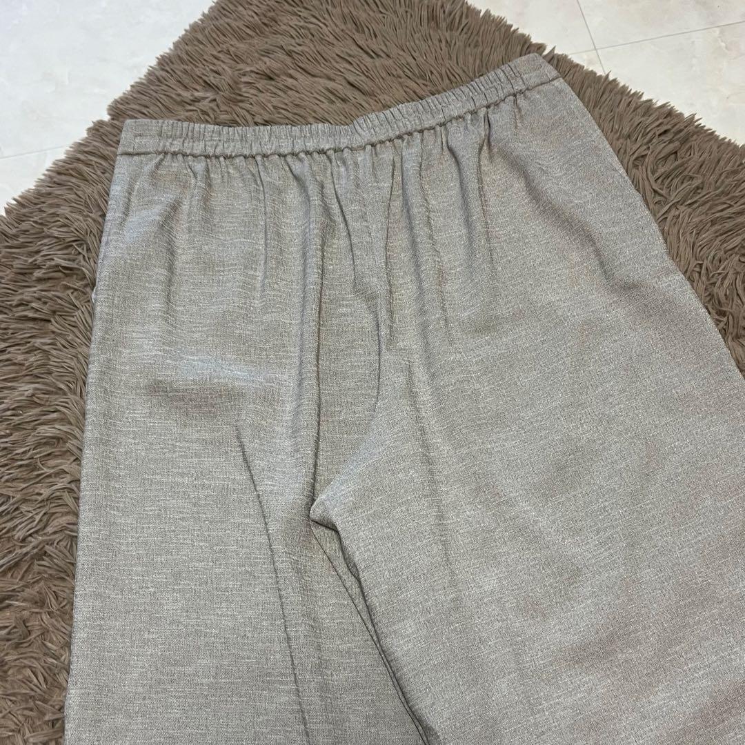 洗える✨インディヴィ　リネン風セットアップパンツスーツ✨大きいサイズ48&44