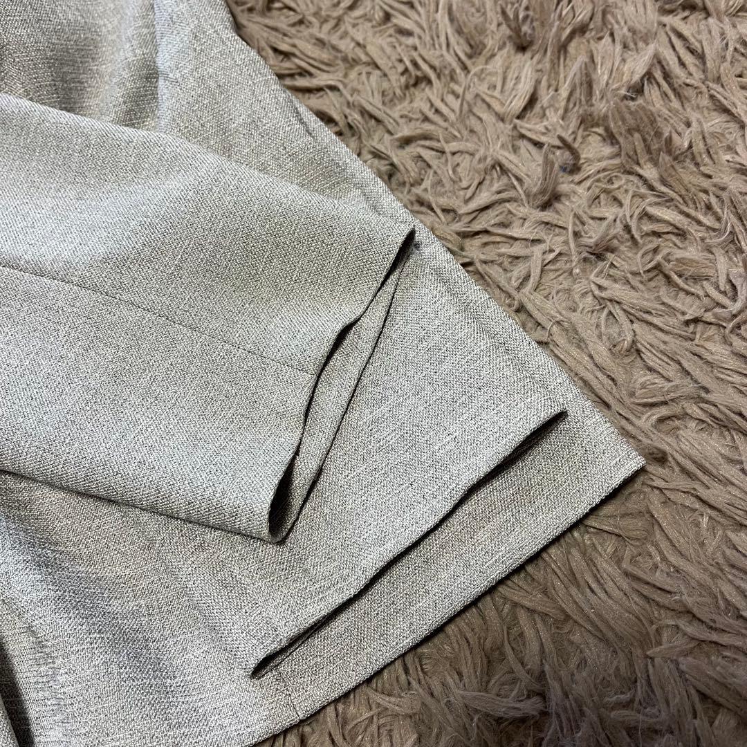 洗える✨インディヴィ　リネン風セットアップパンツスーツ✨大きいサイズ48&44