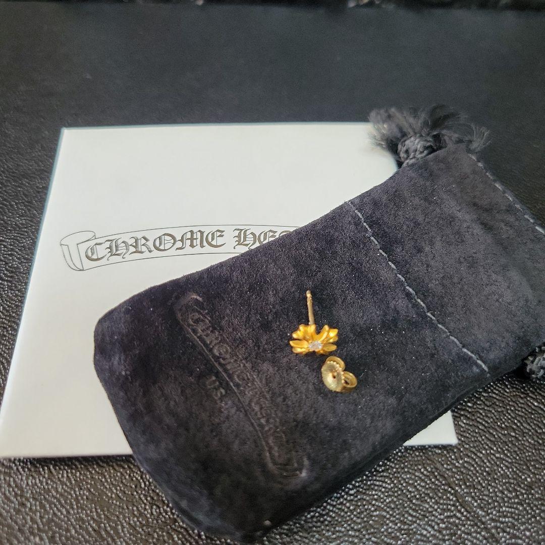 【肩甲骨クラッシャー】クロムハーツ 22K 1ダイヤ ピアス