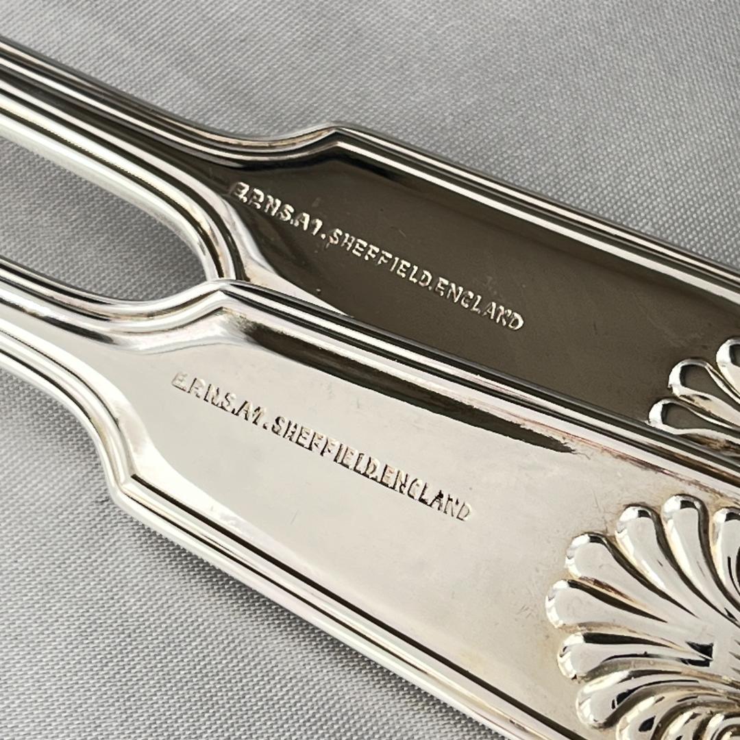 【英国】シェルのデザートセット 4名用12本組 A1プレート