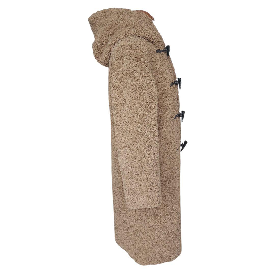 three dots 　プードルボア ロングダッフルコート　 XS　 キャメル