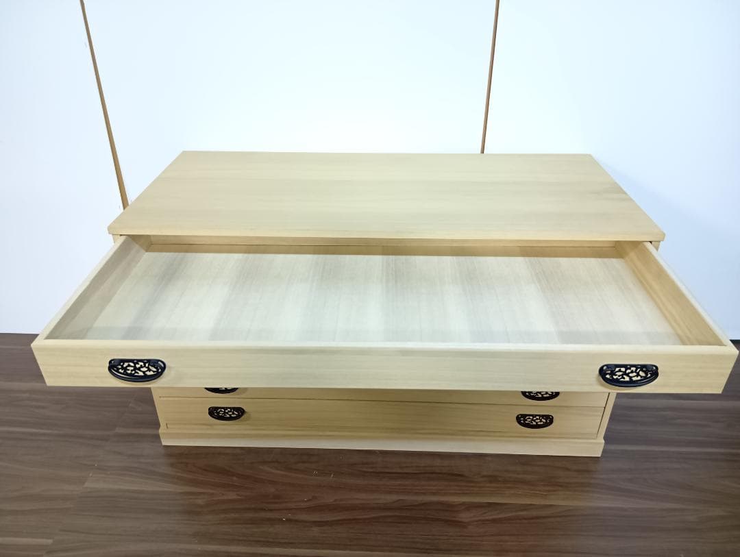 桐たんす　６段　桐天然木・桐化粧合板　とのこ仕上げ　衣装ケース　収納　着物