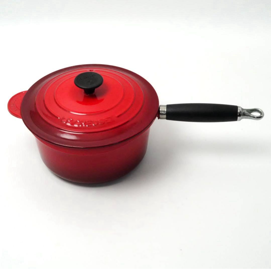 【美品】LE CREUSET　ソースパン チェリーレッド　20cm 片手鍋