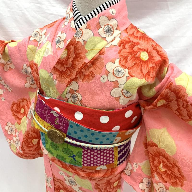 ■506ag81■節句 七五三 付き添いコーデ 七歳 アンティーク着物 単衣■