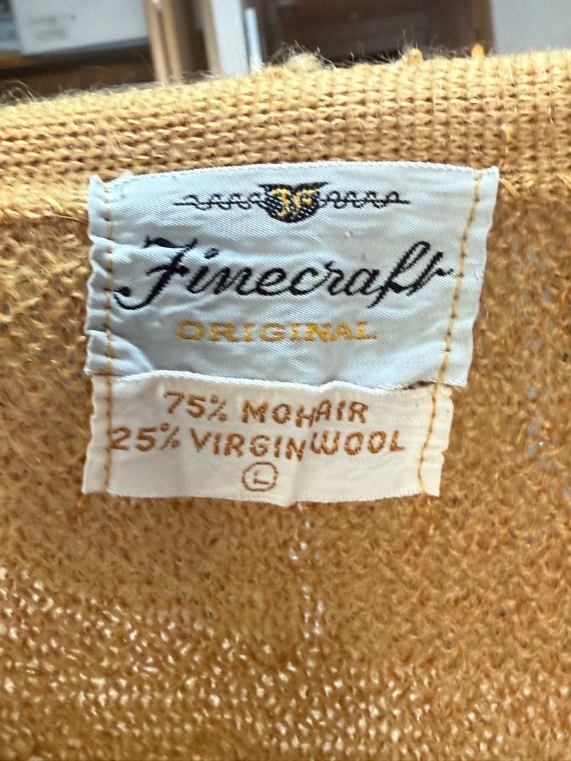 60s モヘアカーディガン　マスタード